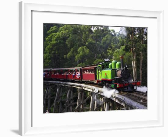 Puffing Billy Steam Train, Dandenong Ranges, near Melbourne, Victoria, Australia-David Wall-Framed Photographic Print