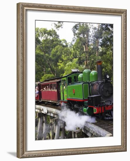 Puffing Billy Steam Train, Dandenong Ranges, near Melbourne, Victoria, Australia-David Wall-Framed Photographic Print