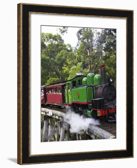 Puffing Billy Steam Train, Dandenong Ranges, near Melbourne, Victoria, Australia-David Wall-Framed Photographic Print