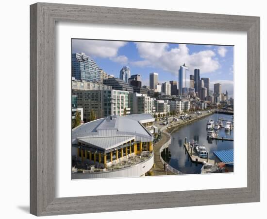 Puffy clouds over Seattle, Washington, USA-Janis Miglavs-Framed Photographic Print