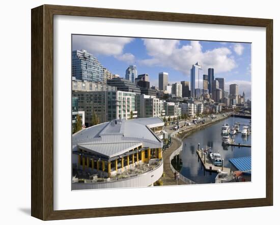 Puffy clouds over Seattle, Washington, USA-Janis Miglavs-Framed Photographic Print