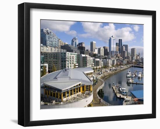 Puffy clouds over Seattle, Washington, USA-Janis Miglavs-Framed Photographic Print