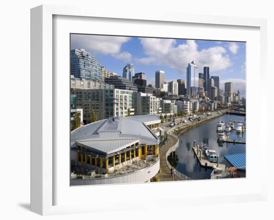 Puffy clouds over Seattle, Washington, USA-Janis Miglavs-Framed Photographic Print