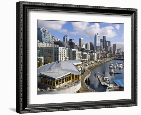 Puffy clouds over Seattle, Washington, USA-Janis Miglavs-Framed Photographic Print