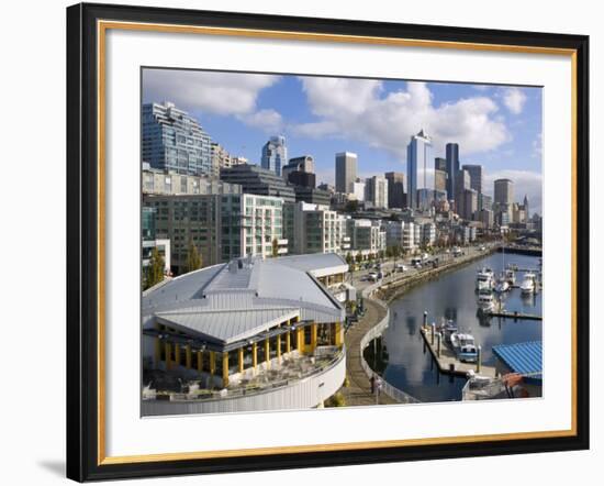 Puffy clouds over Seattle, Washington, USA-Janis Miglavs-Framed Photographic Print