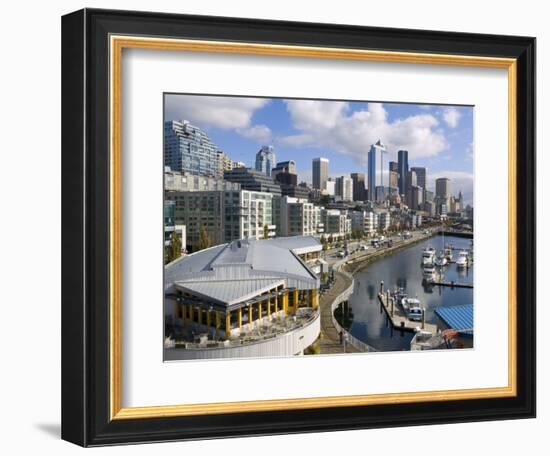 Puffy clouds over Seattle, Washington, USA-Janis Miglavs-Framed Photographic Print