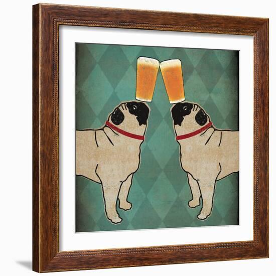 Pug and Pug Brewing Square no Words-Ryan Fowler-Framed Art Print