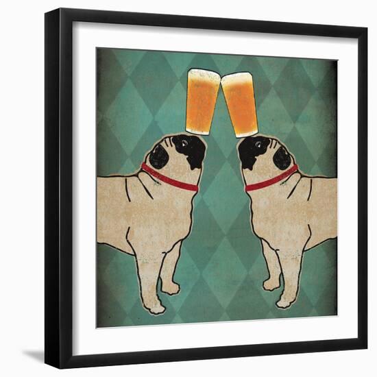 Pug and Pug Brewing Square no Words-Ryan Fowler-Framed Art Print