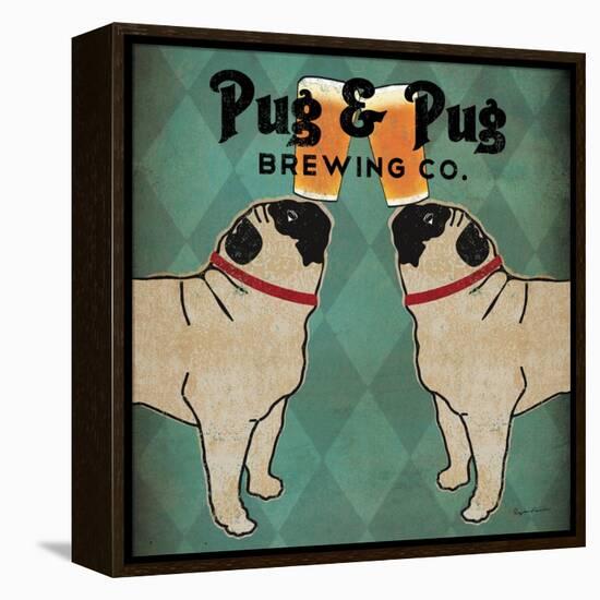 Pug and Pug Brewing Square-Ryan Fowler-Framed Stretched Canvas