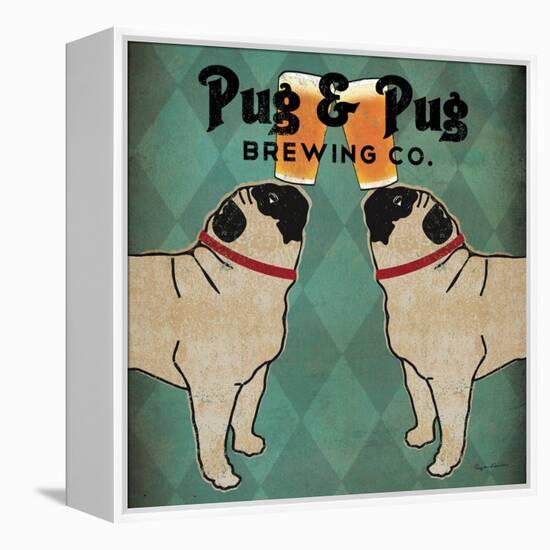 Pug and Pug Brewing Square-Ryan Fowler-Framed Stretched Canvas