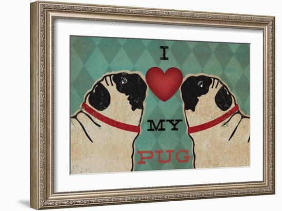 Pug and Pug - I Love My Pug-Ryan Fowler-Framed Art Print