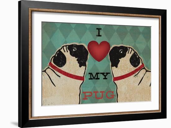 Pug and Pug - I Love My Pug-Ryan Fowler-Framed Art Print