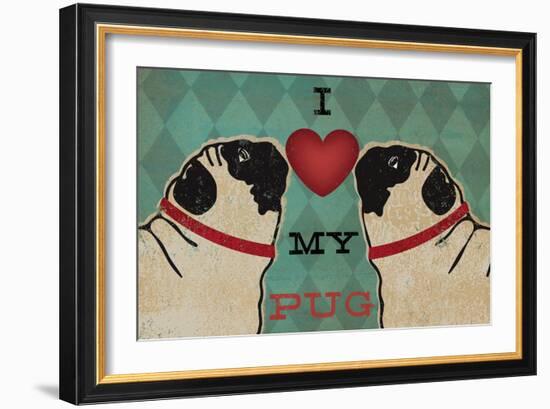 Pug and Pug - I Love My Pug-Ryan Fowler-Framed Art Print