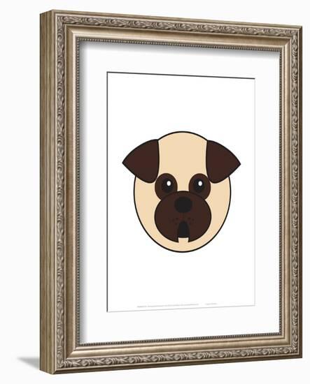 Pug - Animaru Cartoon Animal Print-Animaru-Framed Giclee Print