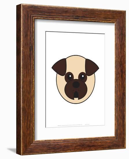 Pug - Animaru Cartoon Animal Print-Animaru-Framed Giclee Print