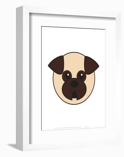 Pug - Animaru Cartoon Animal Print-Animaru-Framed Giclee Print