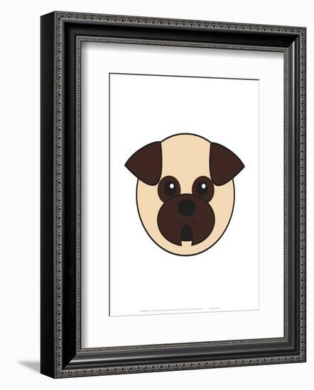 Pug - Animaru Cartoon Animal Print-Animaru-Framed Giclee Print