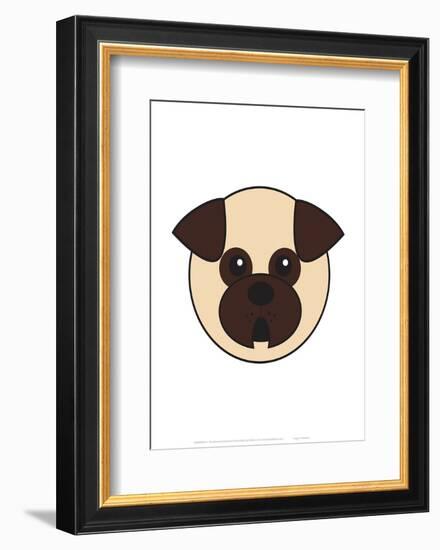 Pug - Animaru Cartoon Animal Print-Animaru-Framed Giclee Print