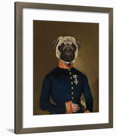 Pug Arrives-Thierry Poncelet-Framed Premium Giclee Print