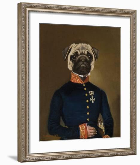 Pug Arrives-Thierry Poncelet-Framed Premium Giclee Print