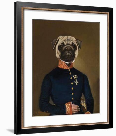 Pug Arrives-Thierry Poncelet-Framed Premium Giclee Print