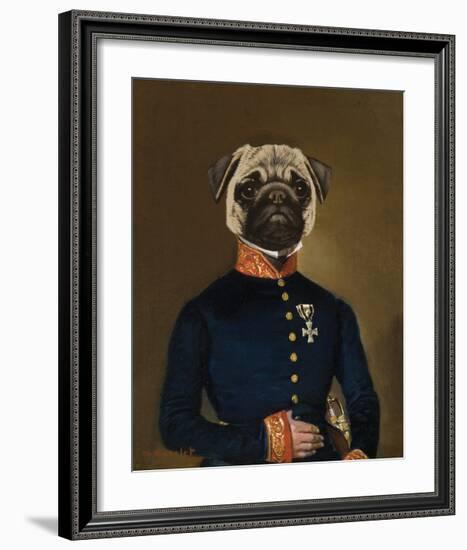 Pug Arrives-Thierry Poncelet-Framed Premium Giclee Print