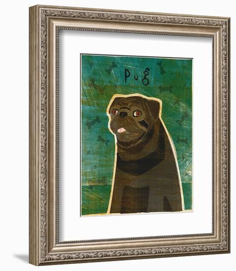 Pug (black)-John Golden-Framed Art Print