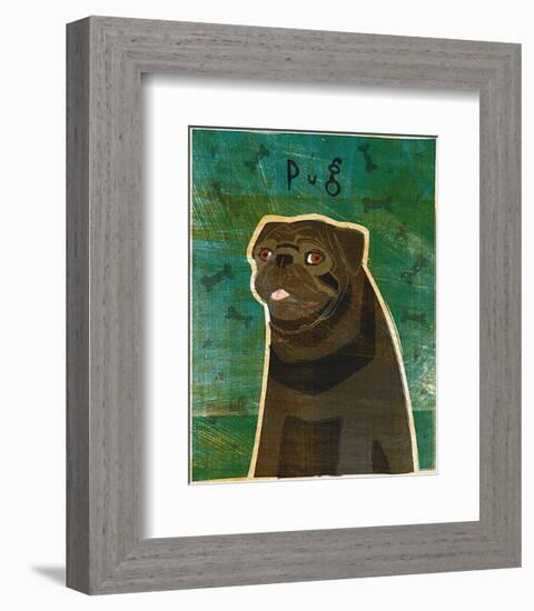 Pug (black)-John Golden-Framed Art Print