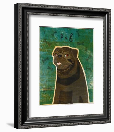 Pug (black)-John Golden-Framed Art Print