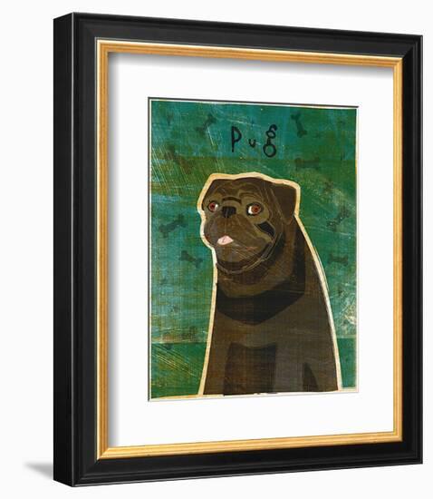 Pug (black)-John Golden-Framed Art Print