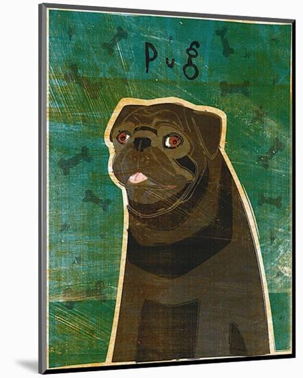 Pug (black)-John Golden-Mounted Art Print