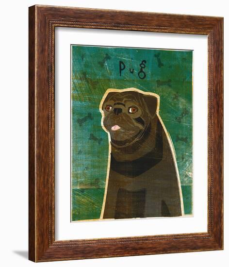 Pug (black)-John Golden-Framed Art Print