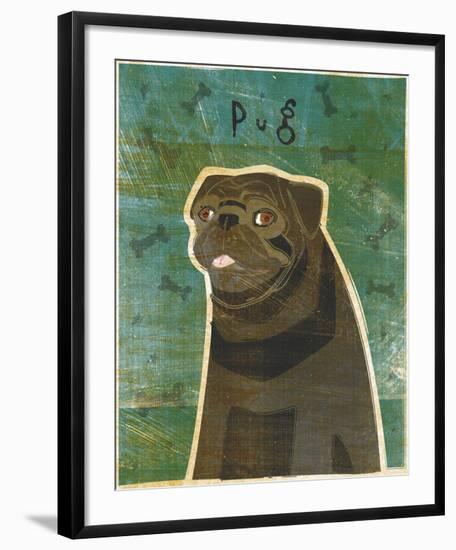 Pug (black)-John W^ Golden-Framed Art Print