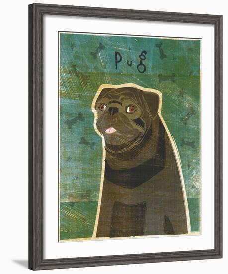 Pug (black)-John W^ Golden-Framed Art Print