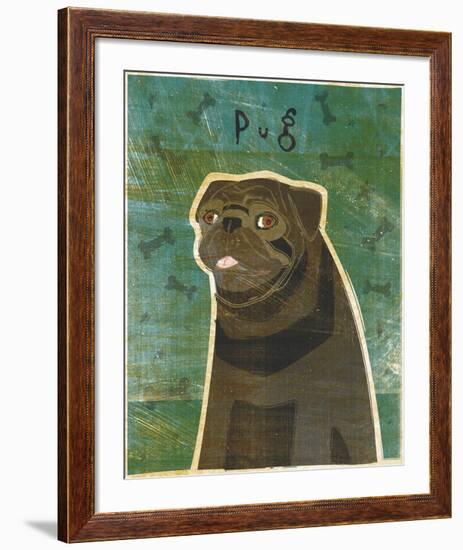 Pug (black)-John W^ Golden-Framed Art Print