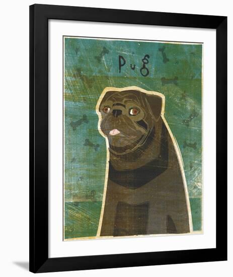 Pug (black)-John W^ Golden-Framed Art Print