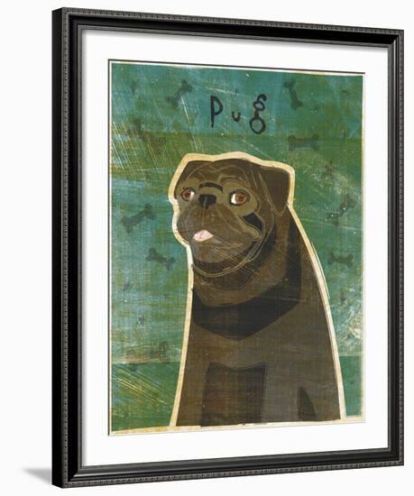 Pug (black)-John W^ Golden-Framed Art Print