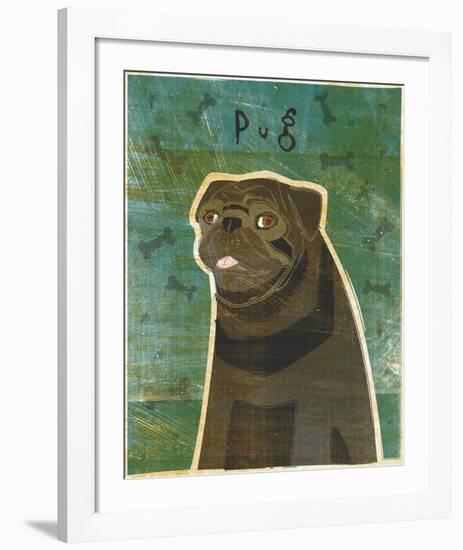 Pug (black)-John W^ Golden-Framed Art Print