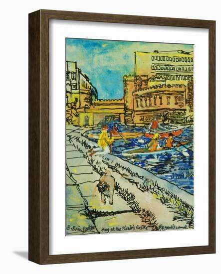 Pug by the Pirates Castle-Brenda Brin Booker-Framed Giclee Print