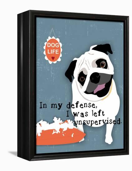 Pug Dog Life-Ginger Oliphant-Framed Stretched Canvas