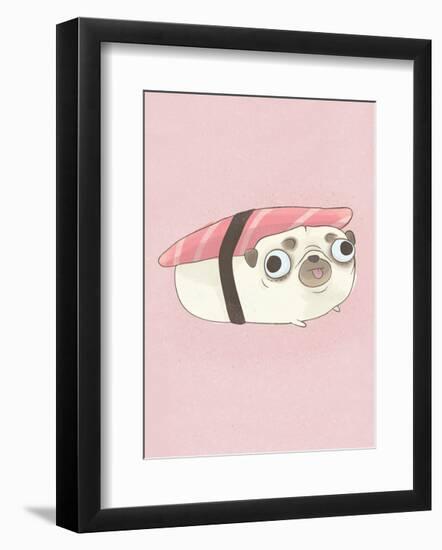 Pug - Hannah Stephey Cartoon Dog Print-Hannah Stephey-Framed Art Print