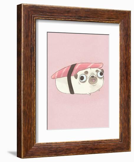 Pug - Hannah Stephey Cartoon Dog Print-Hannah Stephey-Framed Art Print