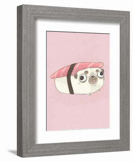 Pug - Hannah Stephey Cartoon Dog Print-Hannah Stephey-Framed Art Print