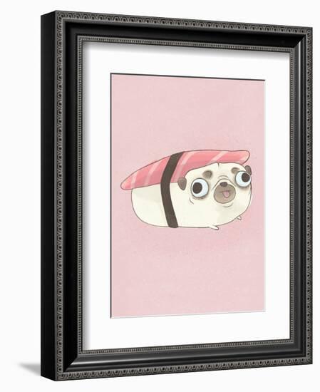 Pug - Hannah Stephey Cartoon Dog Print-Hannah Stephey-Framed Art Print