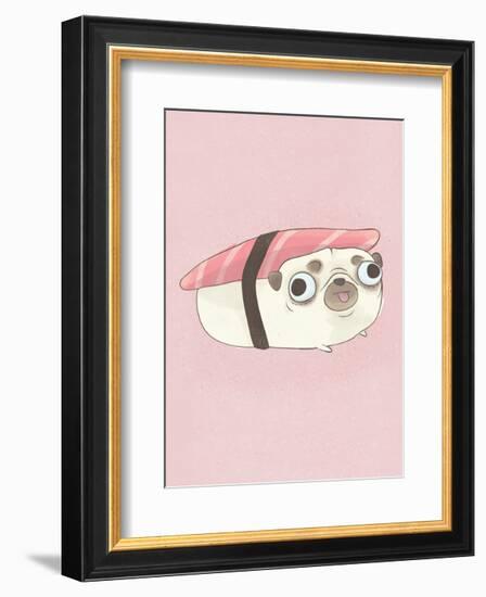 Pug - Hannah Stephey Cartoon Dog Print-Hannah Stephey-Framed Art Print