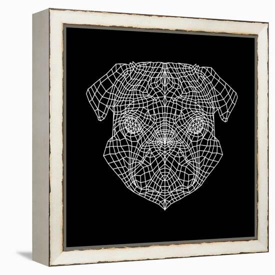 Pug Head Black Mesh-Lisa Kroll-Framed Stretched Canvas