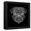 Pug Head Black Mesh-Lisa Kroll-Framed Stretched Canvas