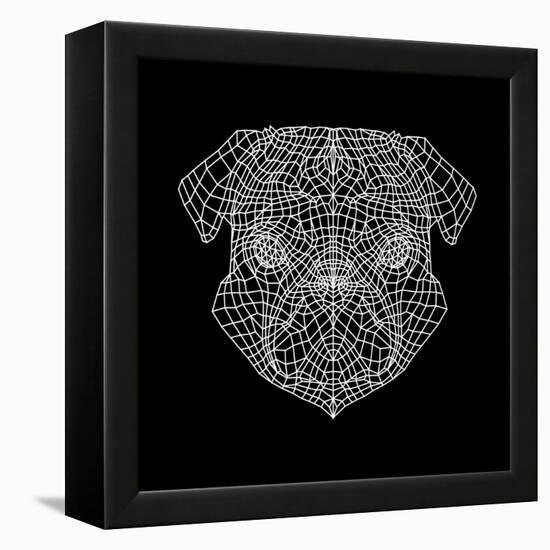 Pug Head Black Mesh-Lisa Kroll-Framed Stretched Canvas