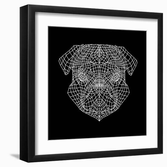 Pug Head Black Mesh-Lisa Kroll-Framed Art Print