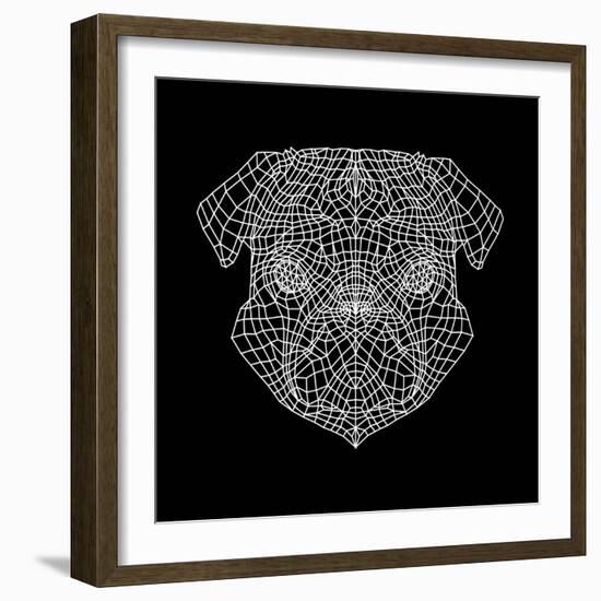 Pug Head Black Mesh-Lisa Kroll-Framed Art Print